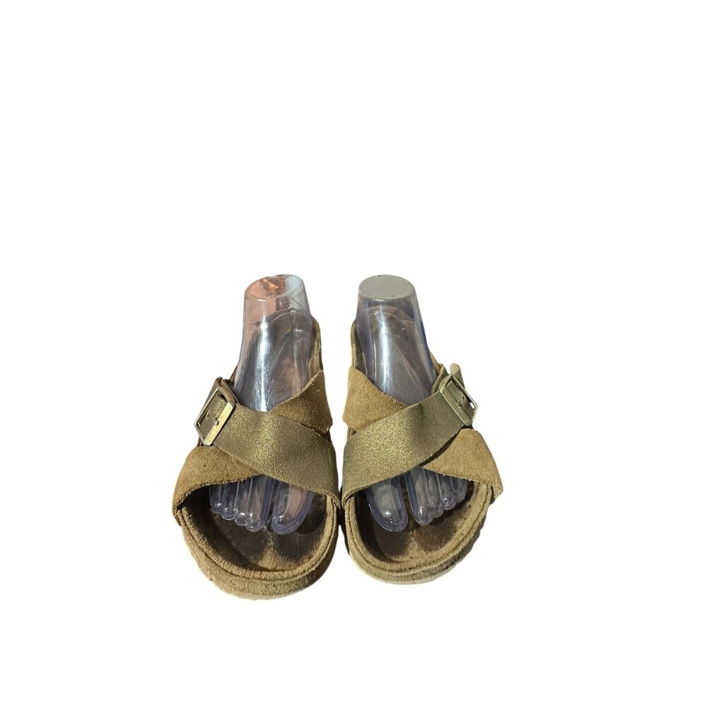 Birkenstock Sienna Sandals Golden Metallic Brown 38 Big Buckle US 7.5 Womens
